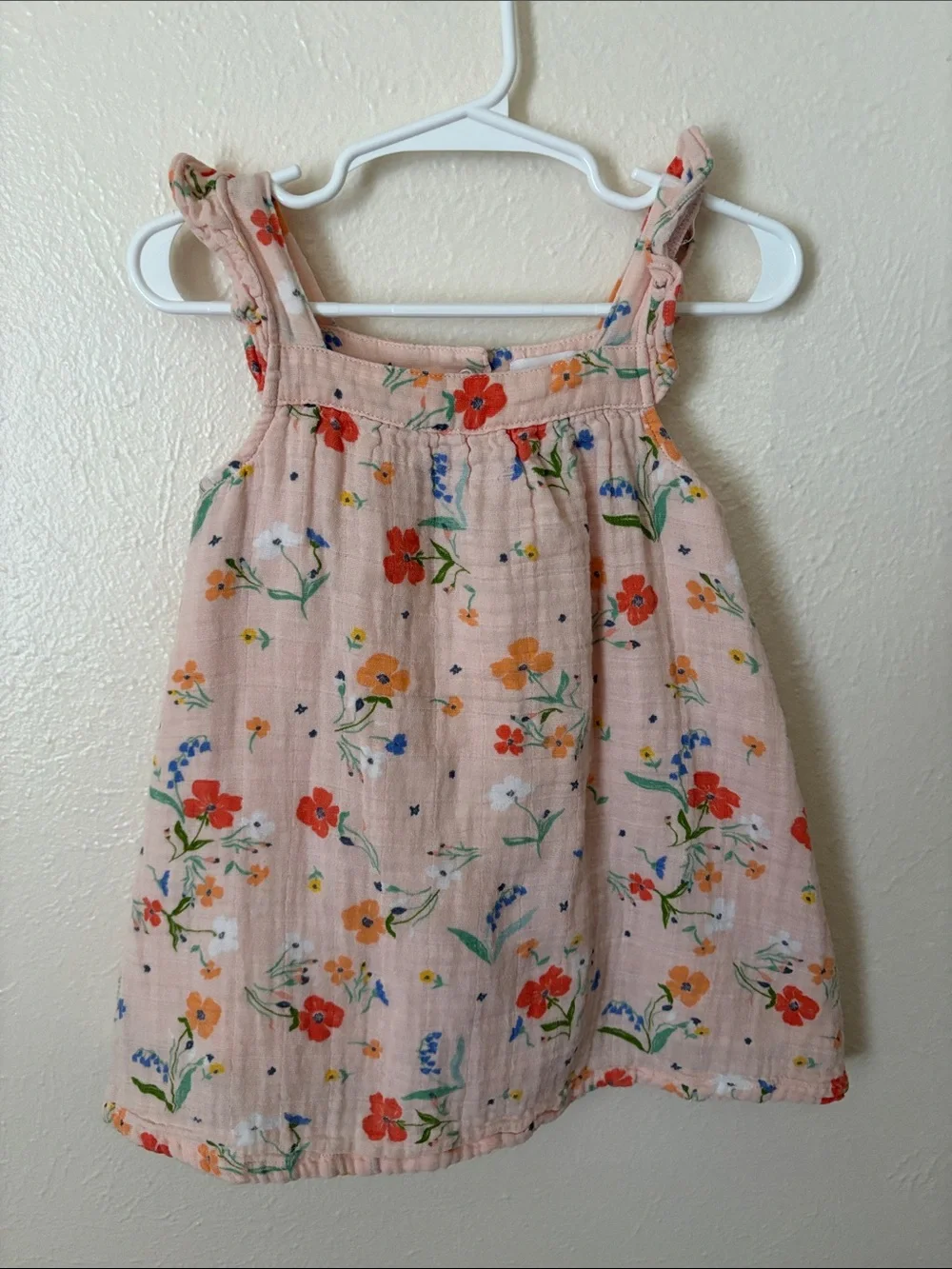 Angel Dear Toddler Peach Floral Sundress